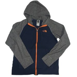 Boys the northface fleece zip up hoodie boys large